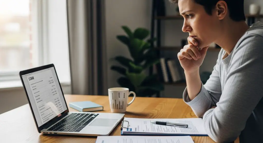 instant approval personal loans risk review on laptop with documents